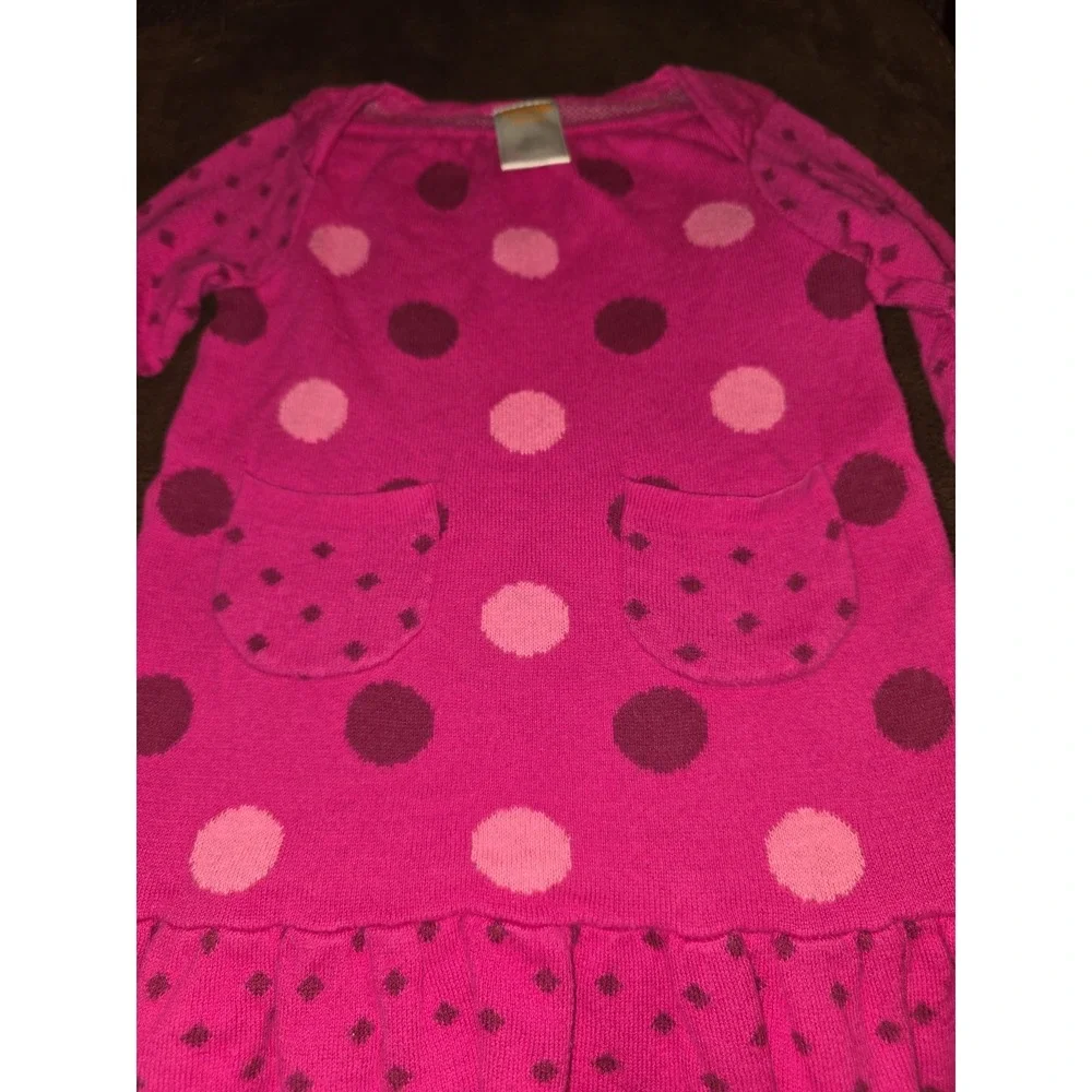 Gymboree sweet music maroon polka dot sweater dress size 3 6 months